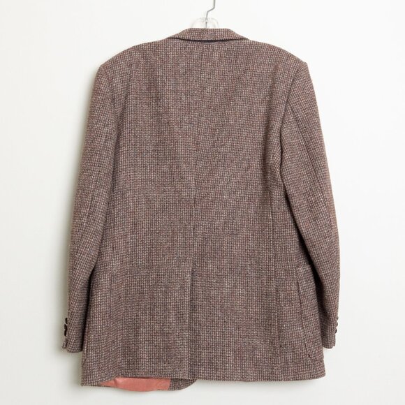 Vintage Harris Tweed Brown Wool Blazer 40R Handwoven Scotland - Picture 3 of 15